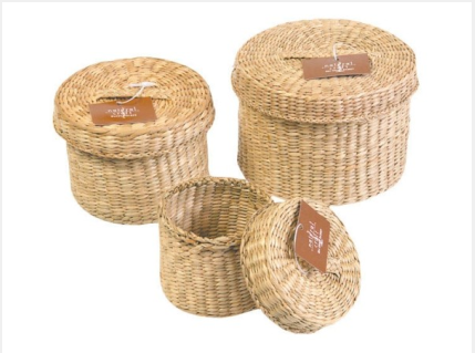 Basket assort with sea grass LID
